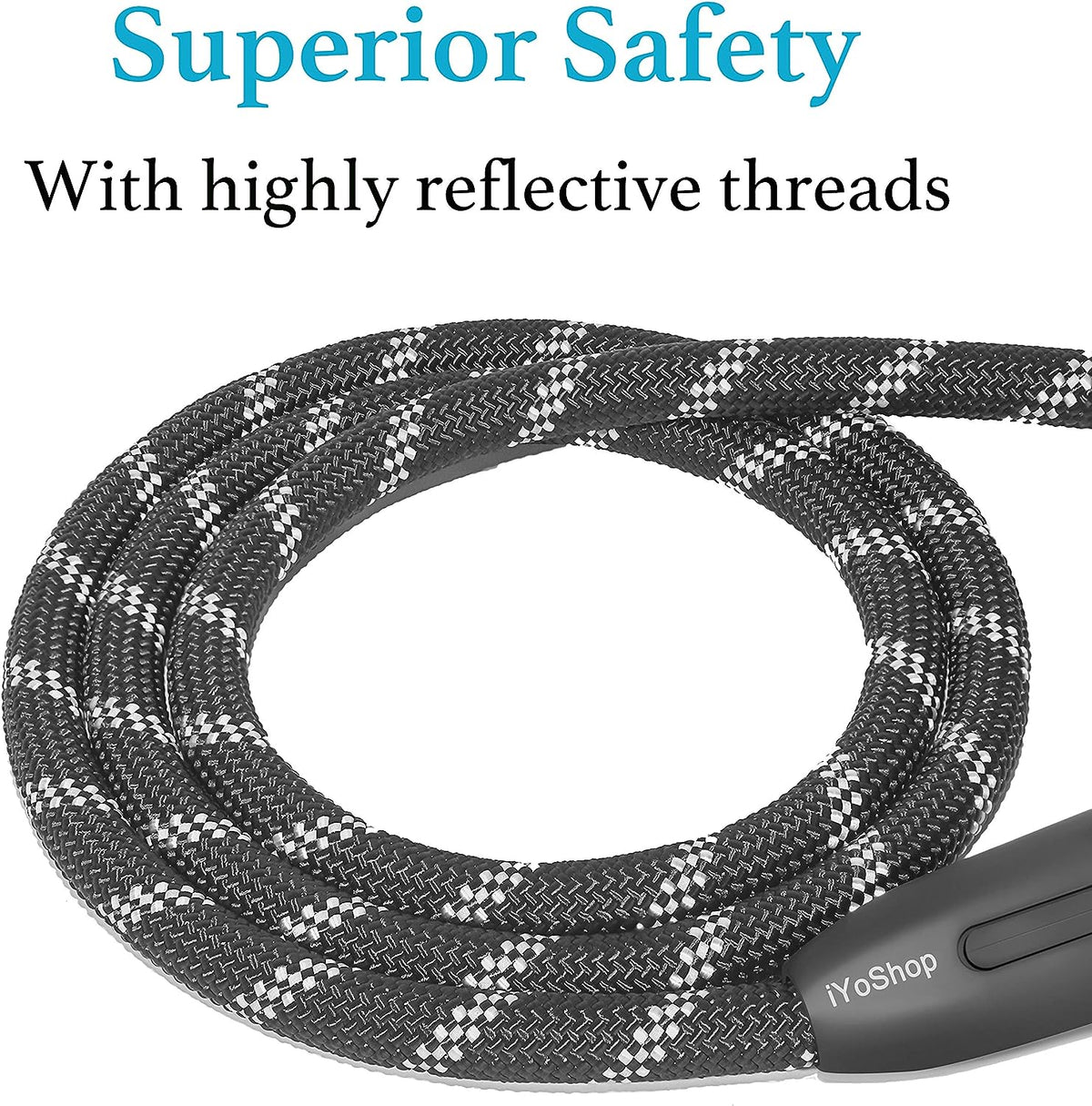 Premium Durable Slip Lead Dog Leash - 1/2" x 6 FT, Black with Padded Handle and Reflective Threads for Ultimate Control