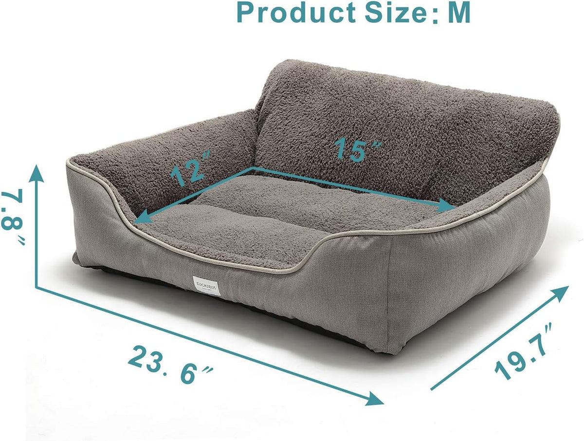 Cozy Rectangular Dog Bed for All Breeds - Washable, Anti-Slip Design in Grey